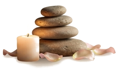 Relaxační masážní kamínky se svíčkou